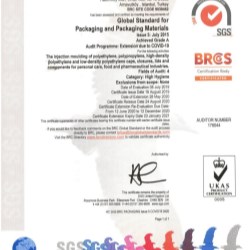 BRC grade A certification